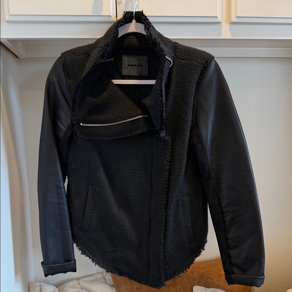 Blank NYC Black Textured Leather Jacket